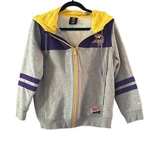 NFL Minnesota Vikings‎ New Era Full Zip Hoodie Women’s Medium Gray Purple Gold